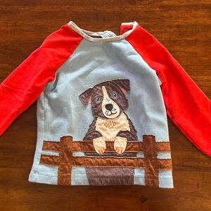Mini Boden boys 3T dog shirt, long sleeve, excellent condition